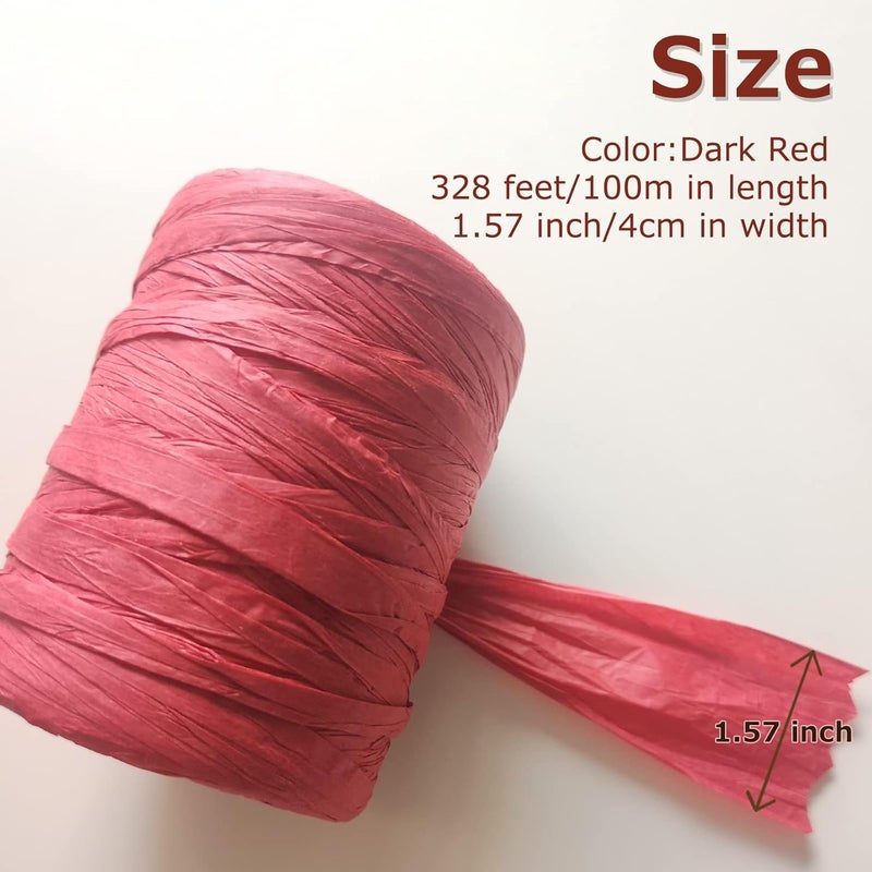 plantactic Raffia Paper Ribbon for Gift Wrapping/DIY Decoration, 328 Feet 1 Roll (Red) - Image 5